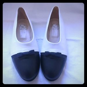 Joan & David classic black & white spectator flats